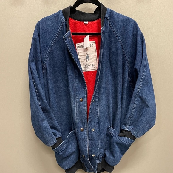 Cherokee Jackets & Blazers - Vintage Cherokee Blue Denim Jacket with Red Interior